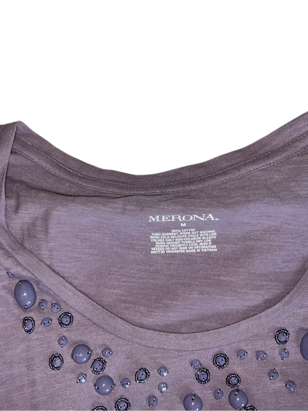 Merona Short-Sleeve Embellished Tee Trio in Lavender, Mint, Gray, White - Picture 4 of 9